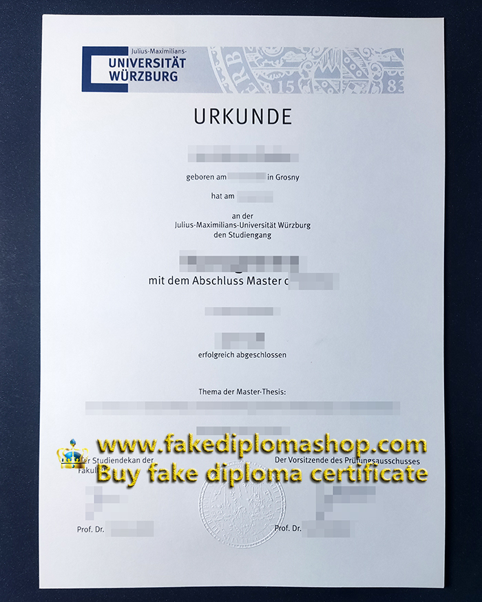 Universität Würzburg diploma, Julius-Maximilians-Universität Würzburg diploma