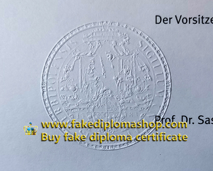 University of Würzburg diploma steel seal