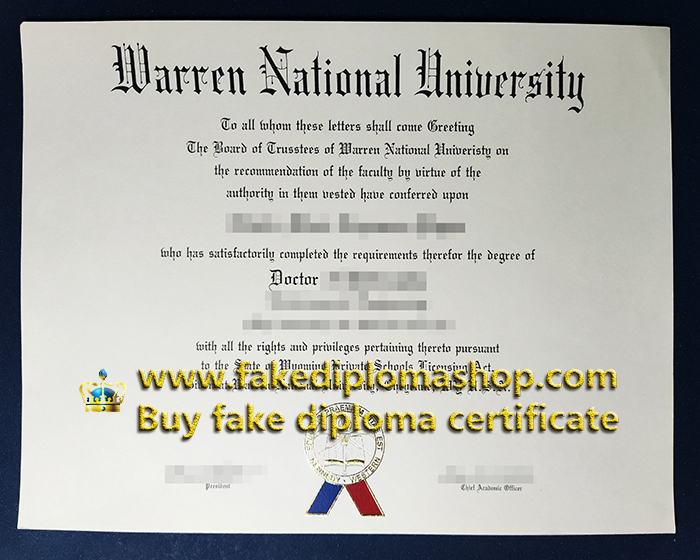 Warren National University degree of Doctor, Kennedy-Western University diploma