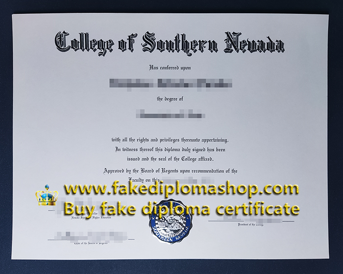 College of Southern Nevada diploma, CSN degree