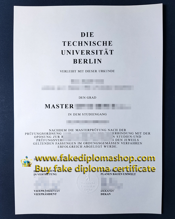Technische Universität Berlin degree of Master, TU Berlin diploma