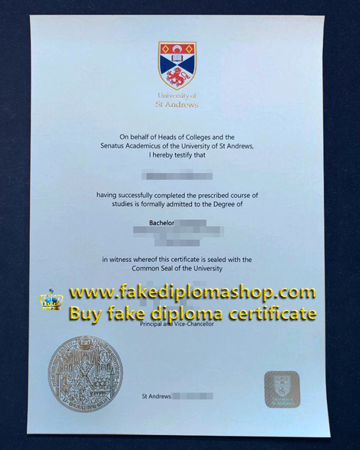 University of St Andrews diploma in 2023, St And degree of Bachelor