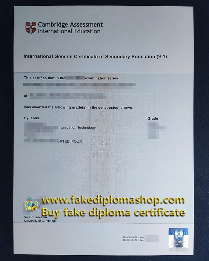 New edition Cambridge IGCSE certificate