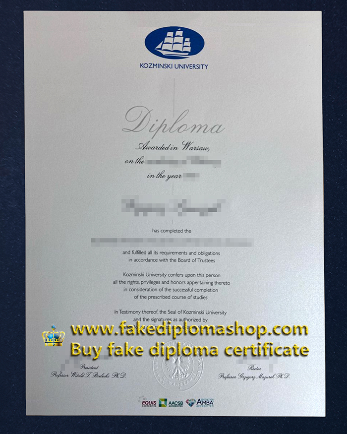 Kozminski University diploma