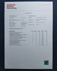 SHU Report card for sale, Purchase a Sheffield Hallam University transcript online