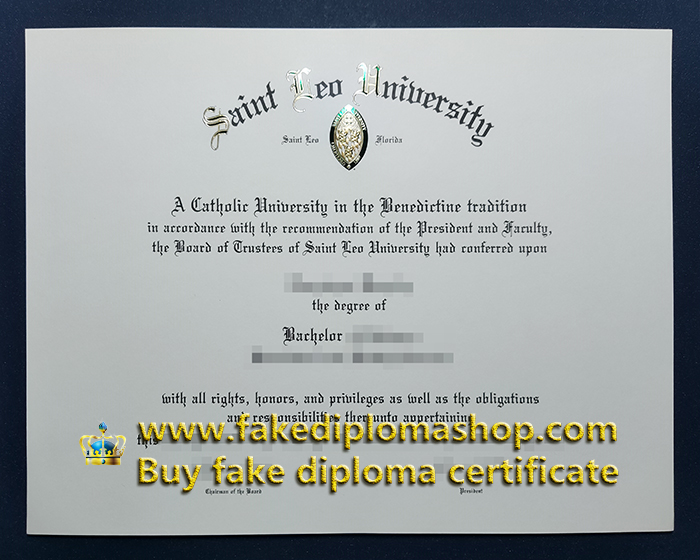 Saint Leo University diploma of Bachelor