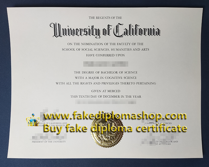 UC Merced diploma, University of California-Merced diploma of Bachelor
