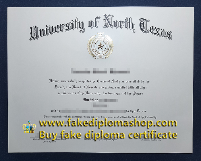 UNT degree of Bachelor, University of North Texas diploma