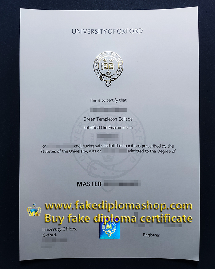 University of Oxford degree of Master