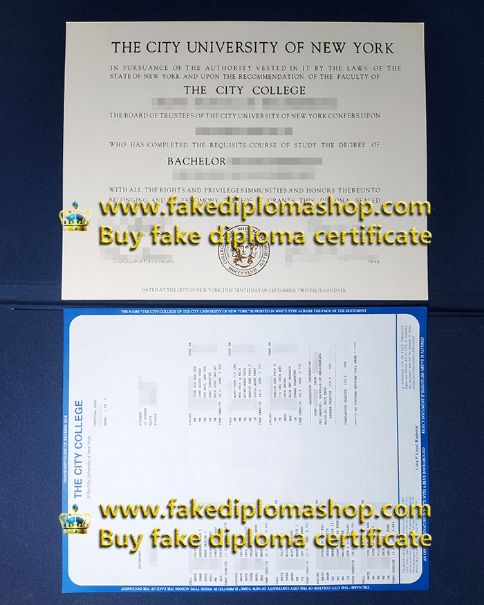 CCNY diploma, City College of New York diploma and transcript