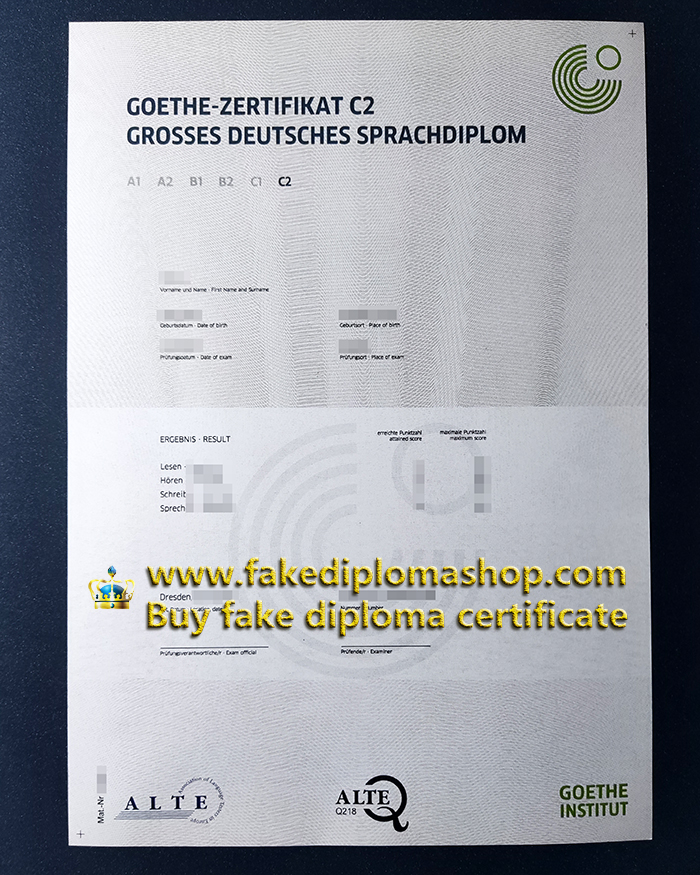 Goethe-Zertifikat C2, Goethe-Institut C2 certificate
