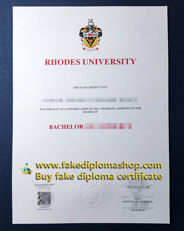 Rhodes University degree of Bachelor