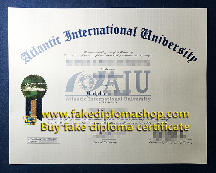 Atlantic International University degree of Bachelor, AIU degree certificate in America