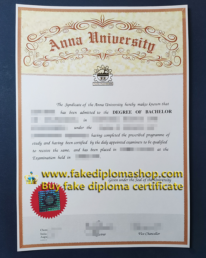 Anna University diploma of Bachelor