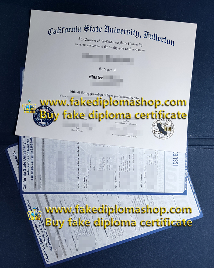 CSUF diploma and transcript, California State University, Fullerton degree of Master