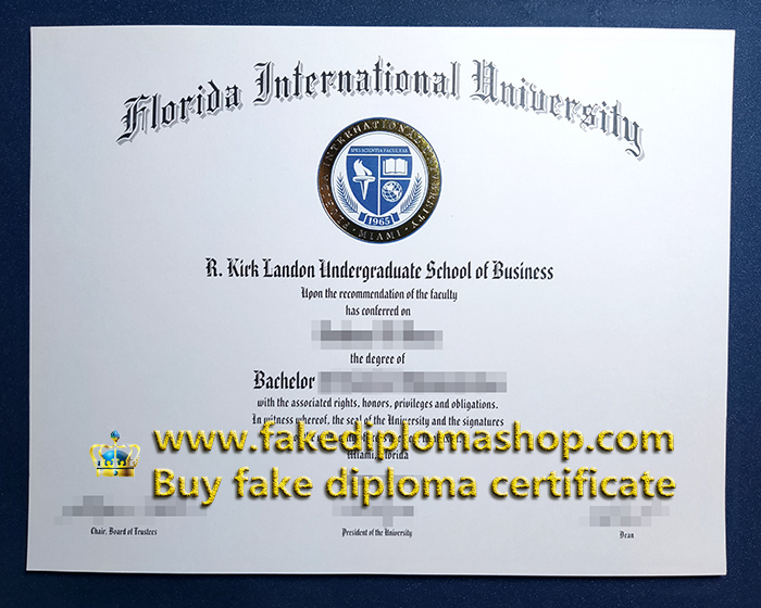 Florida International University diploma of R. Kirk Landon Undergraduate School of Business