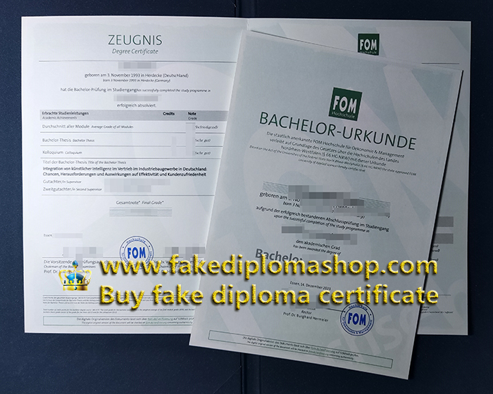 FOM Hochschule diploma and transcript