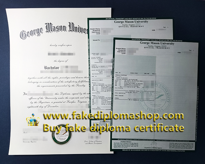 GMU diploma and transcript, George Mason University diploma from America