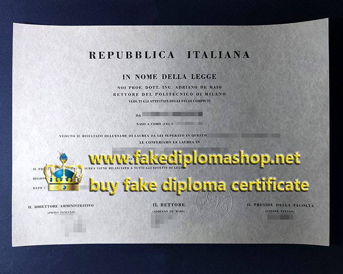 Politecnico Milano diploma, Polytechnic University of Milan diploma