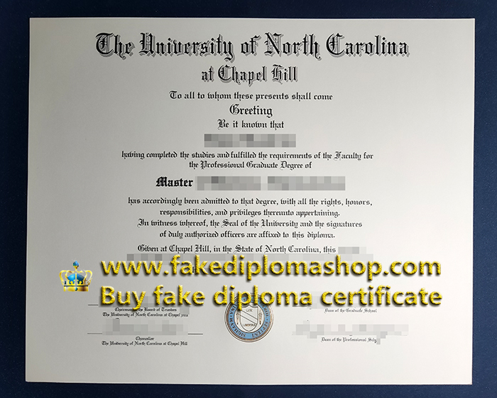 University of North Carolina at Chapel Hill diploma of Master