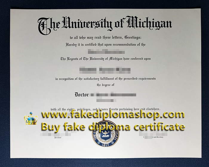 University of Michigan degree of Doctor