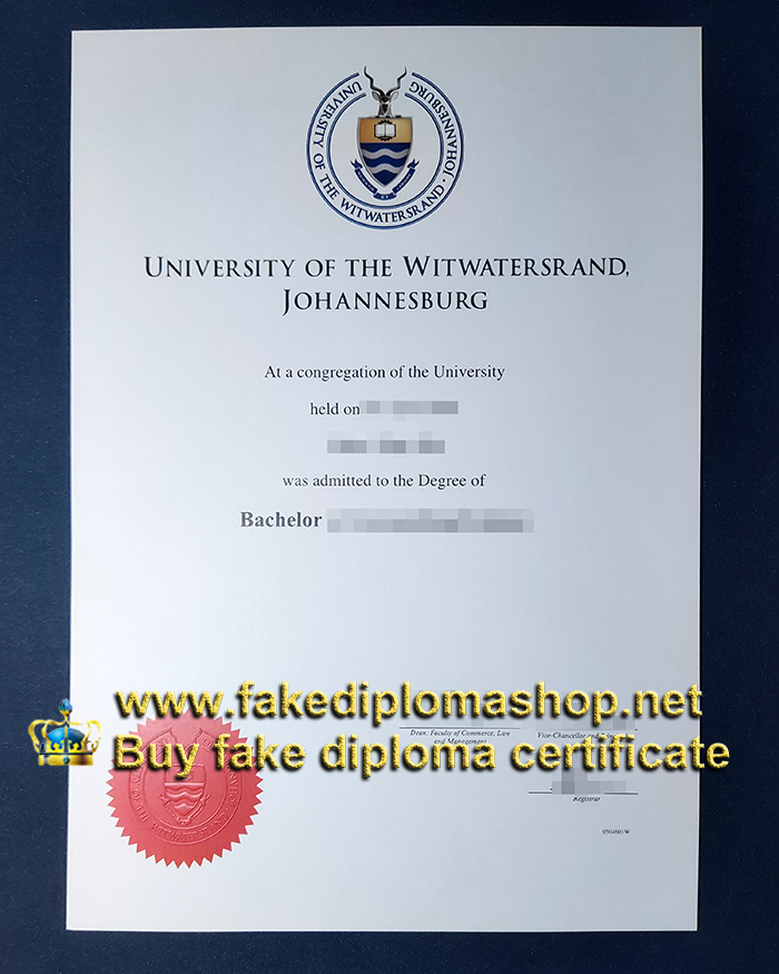 University of the Witwatersrand diploma of Bachelor from South Africa