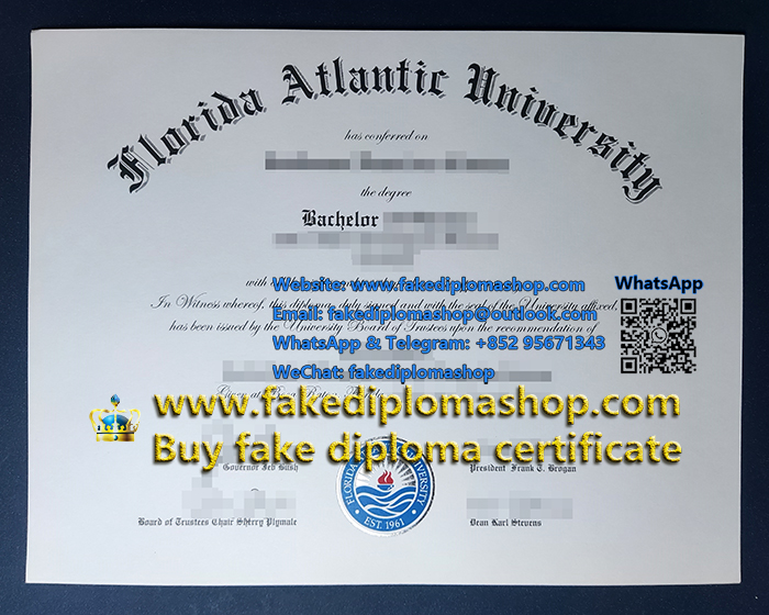Florida Atlantic University diploma of Bachelor, FAU fake diploma