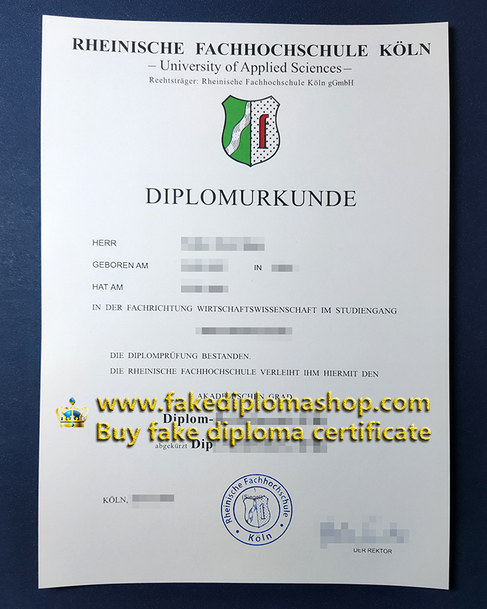 Rheinische Fachhochschule Köln diploma, RFH fake diploma