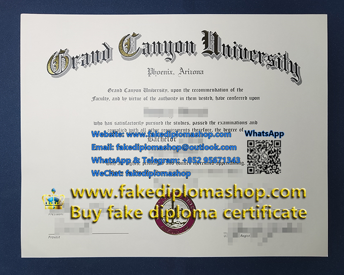 Grand Canyon University diploma, GCU diploma