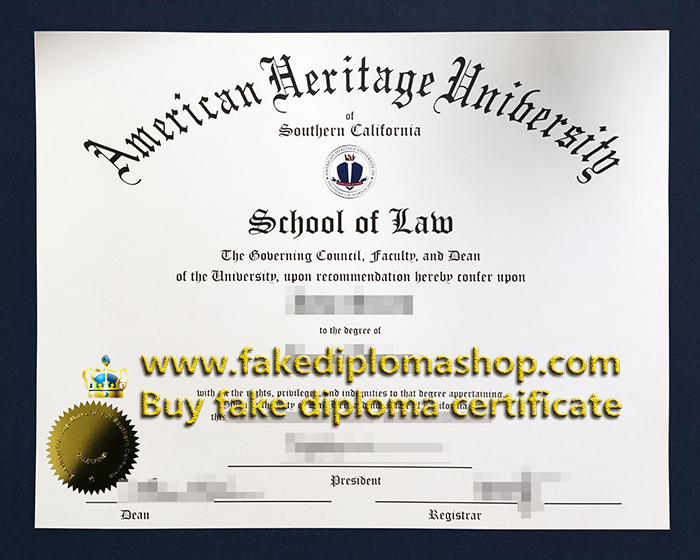 AHUSC Doctor degree, American Heritage University of Southern California diploma