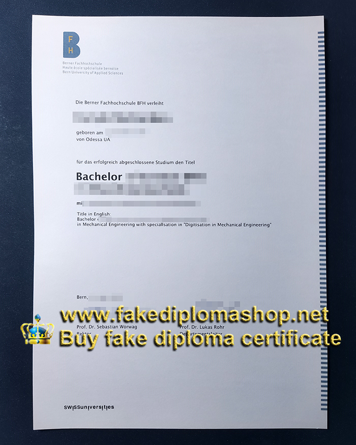 Bern University of Applied Sciences diploma