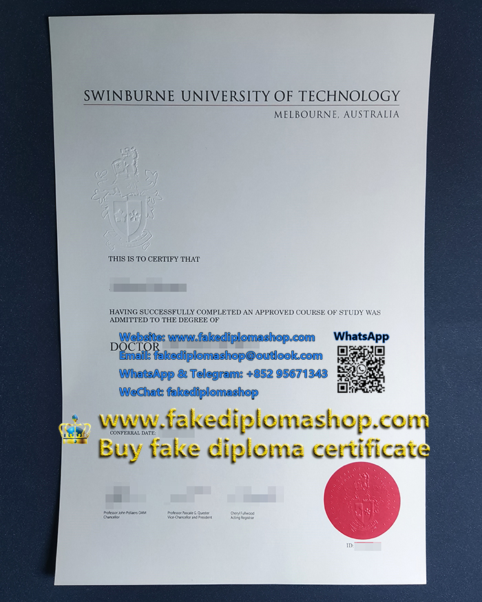 Swinburne University of Technology diploma of Doctor