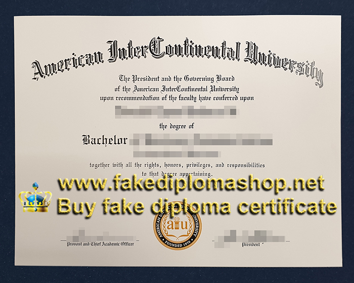 American InterContinental University diploma, AIU degree of Bachelor