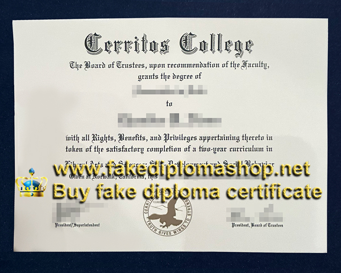 Cerritos College diploma