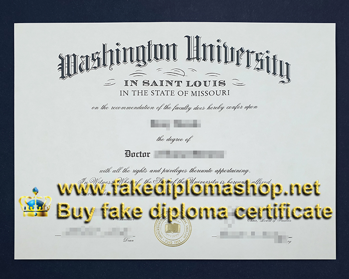 WashU degree of Doctor, Washington University in St. Louis diploma