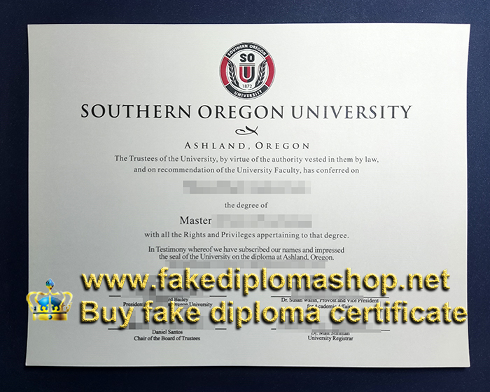 SOU diploma, Southern Oregon University diploma