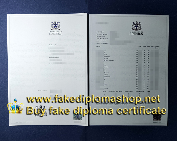 University of Lincoln diploma and transcript