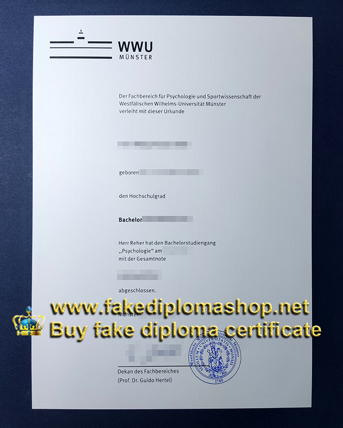 Westfälische Wilhelms-Universität Münster diploma, WWU diploma