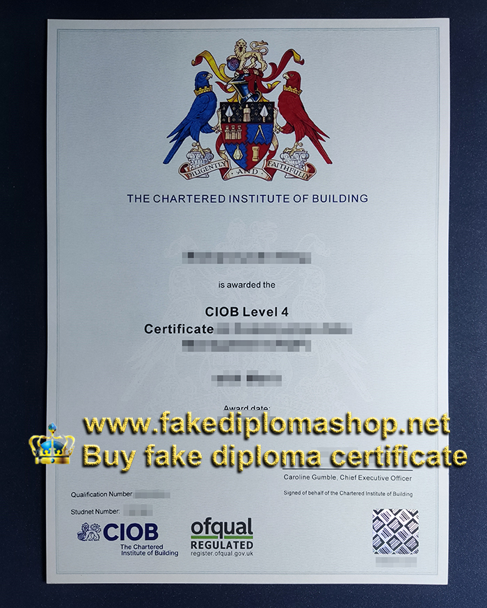 CIOB Level 4 certificate, Chartered Institute of Building certificate