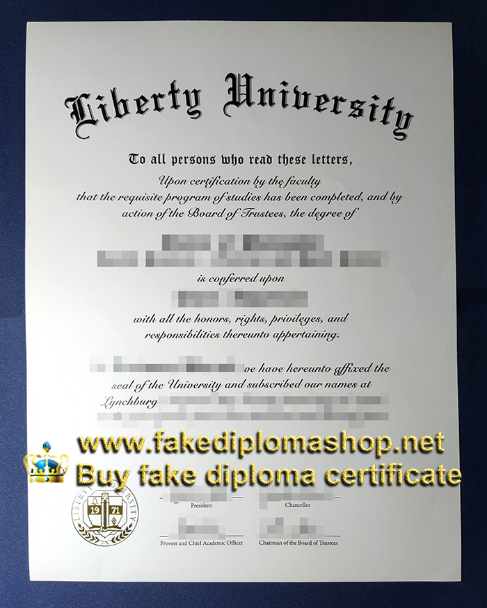 Liberty University diploma of doctor