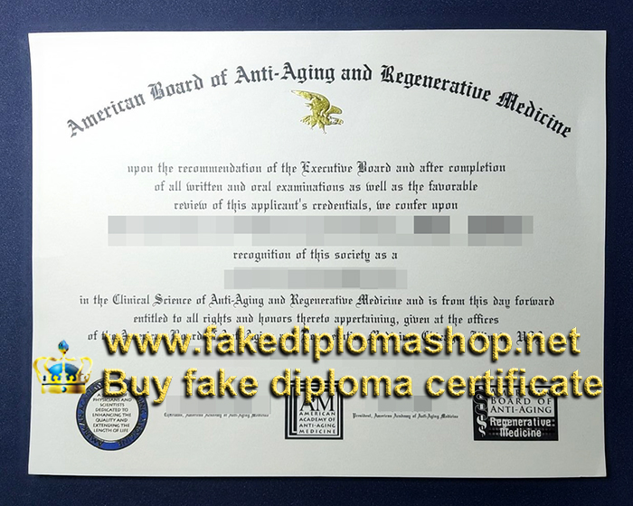 A4M certificate, American Academy of Anti-Aging and Regenerative Medicine certificate