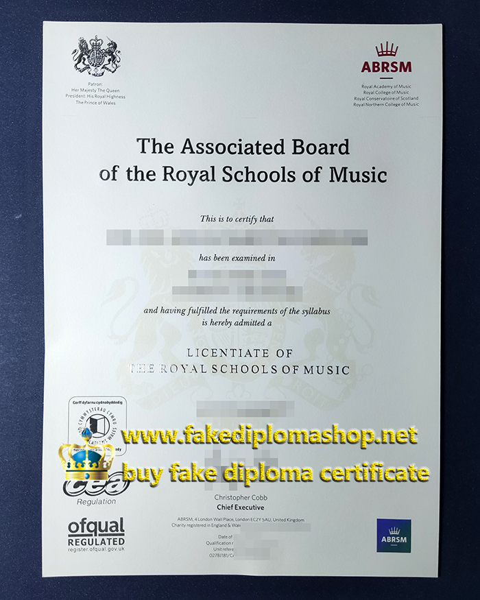 ABRSM certificate, Associated Board of the Royal Schools of Music certificate