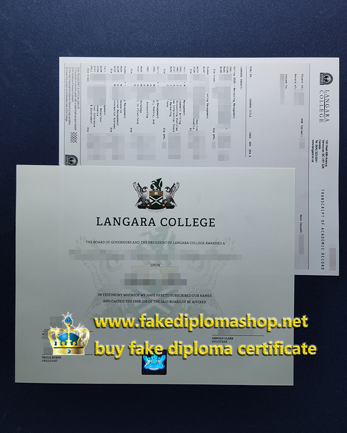 Langara College diploma and transcript