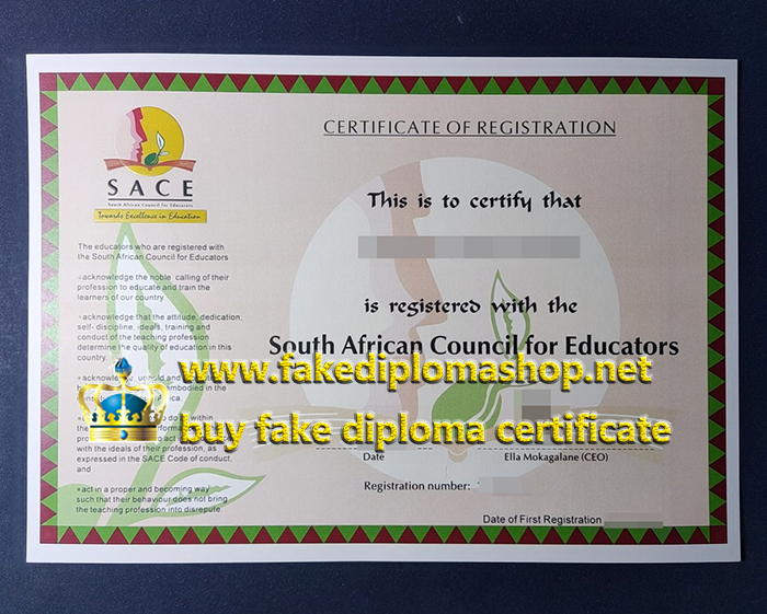 SACE certificate, South African Council for Educators certificate