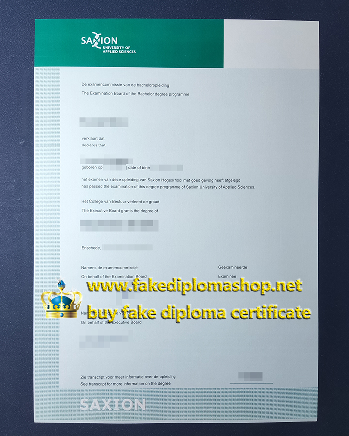 Saxion University of Applied Sciences diploma