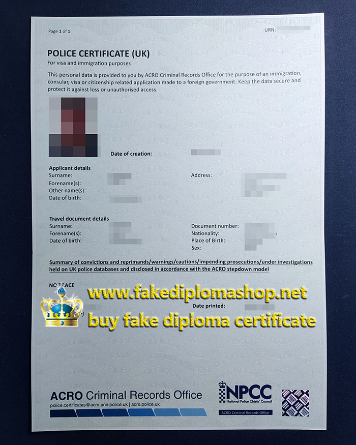 ACPO certificate