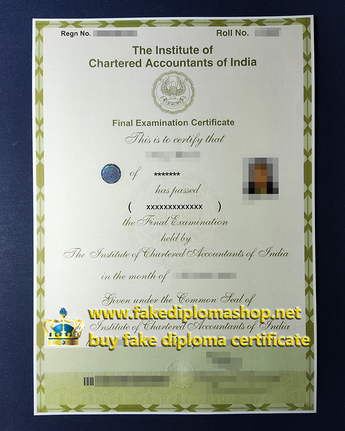 ICAI certificate, Institute of Chartered Accountants of India certificate