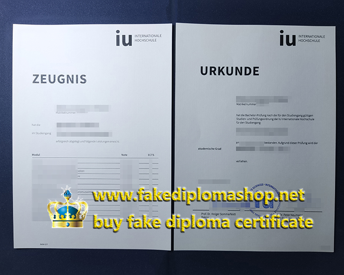 IU Internationale Hochschule diploma and transcript