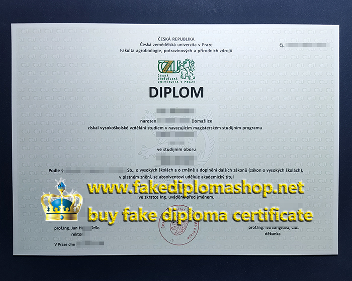 CZU diploma, Czech University of Life Sciences Prague diploma