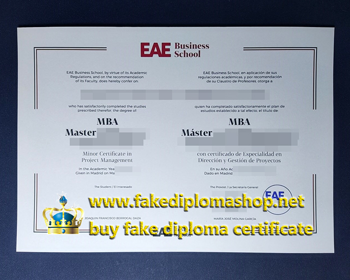 EAE Business School diploma